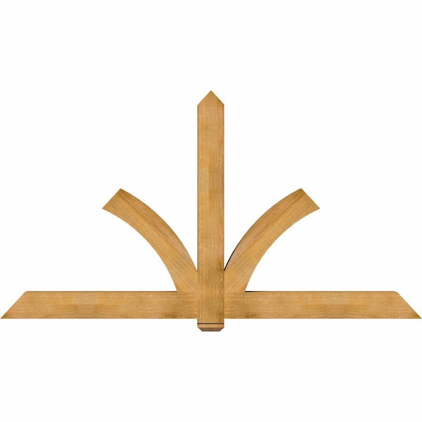 Ekena Millwork Redmond Rough Sawn Timber Gable Bracket, Western Red Cedar, 96"W x 52"H x 6"D x 6"F, 13/12 Pitch GBW096X52X0606RED00RWR - main